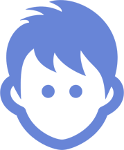 Icono azul niño grande